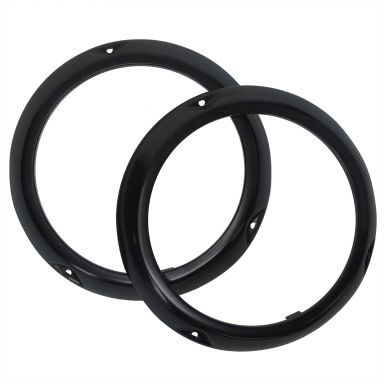 BLACK Headlight Rings (pair), 66-77 Ford Bronco